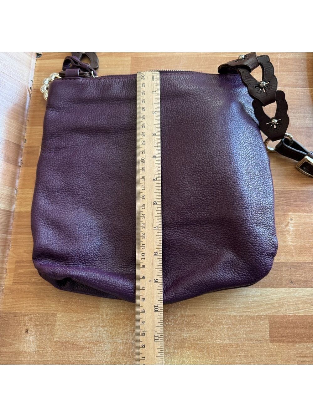 Brighton purple leather crossbody - Picture 13 of 14
